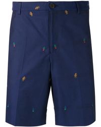 KENZO - Badge Embroidered Chino Shorts - Lyst