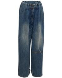 OPEN YY - Faded Pleated-Waist Jeans - Lyst
