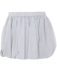 ELEH - Elasticated-Waistband Checked Mini Skirt - Lyst