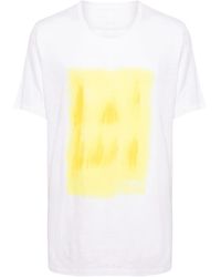 120% Lino - Leinen-T-Shirt Mit Malerei-Print - Lyst