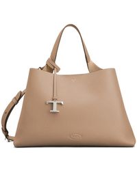 Tod's - Logo Charm Top Handle Tote Bag - Lyst