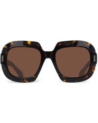 Ferragamo - Tortoiseshell-Effect Square-Frame Sunglasses - Lyst