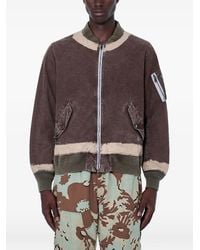 NOMARHYTHM - Distressed-Finish Zipped-Sleeve Bomber Jacket - Lyst