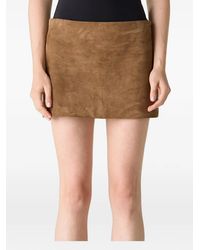 KHAITE - Jett Suede Mini Skirt - Lyst