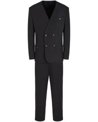 Giorgio Armani - Lapel-Free Double-Breasted Suit - Lyst