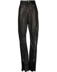 Rick Owens - Zip-up Leather Tapered Trousers - Lyst