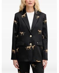 Lola Casademunt - Leopard-Print Single-Breasted Blazer - Lyst