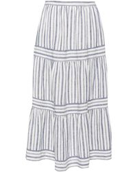 Polo Ralph Lauren - Striped A-line Midi Skirt - Lyst
