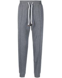 Brunello Cucinelli - Tapered Cotton-blend Track Pants - Lyst