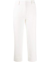 Moncler Pantalon crop en coton - Blanc