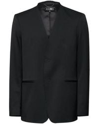 MM6 by Maison Martin Margiela - Giacca nera in misto lana monopetto - Lyst