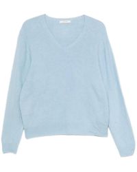 IVORY PARIS - Dolly V-Neck Brushed-Finish Sweater - Lyst