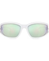 DIESEL - Logo-Plaque Wraparound Sunglasses - Lyst