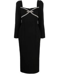 Self-Portrait - Abito Midi Con Fiocco - Lyst