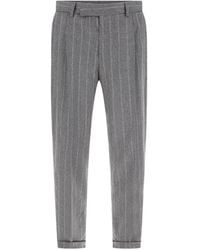 PT Torino - Pantalon À Fines Rayures Et Plis - Lyst