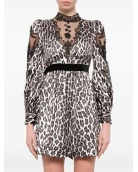 Marc Jacobs - Leopard-Print Lace-Panel Minidress - Lyst