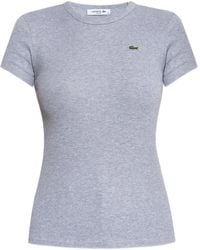 Lacoste - Ribbed Crew-Neck T-Shirt - Lyst