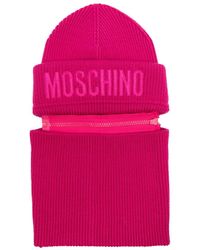 Moschino - Bonnet en laine à logo brodé - Lyst