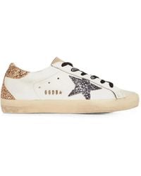 Golden Goose - Super-Star Glitter-Detail Sneakers - Lyst