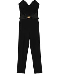Elisabetta Franchi - Macro-Bow Crepe Jumpsuit - Lyst