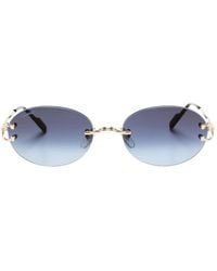 Cartier - Zonnebril Met Rond Montuur - Lyst