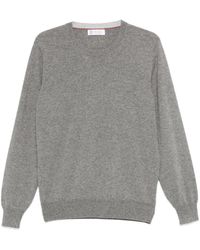 Brunello Cucinelli - Kasjmier Trui Met Ronde Hals - Lyst