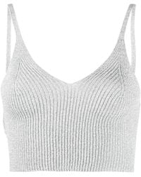 Alberta Ferretti - Ribbed V-Neck Cami Top - Lyst