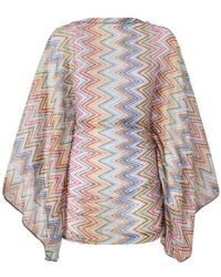 Missoni - Zigzag-Knit Cape-Sleeve Beach Dress - Lyst