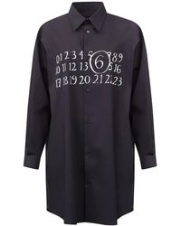 MM6 by Maison Margiela - Signature Numbers Motif Shirt Dress - Lyst