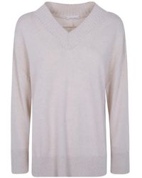 Liviana Conti - V-Neck Ribbed-Trim Sweater - Lyst