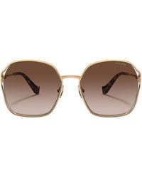 Miu Miu - Metallic Round-frame Sunglasses - Lyst