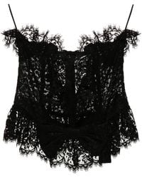 Alessandra Rich - Bow-Detail Lace Bustier Top - Lyst