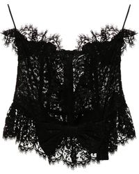 Alessandra Rich - Bow-Detail Lace Bustier Top - Lyst