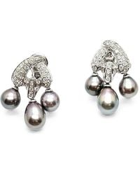 Andreoli - Pearl-Drop Diamond Earrings - Lyst
