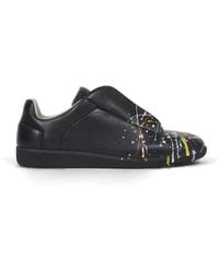 Maison Margiela - Future Paint-Splatter Leather Sneakers - Lyst
