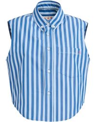 Marni - Striped Sleeveless Cotton Shirt - Lyst