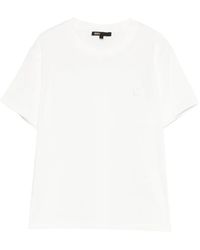 Maje - T-Shirt With Small Embroidered Logo - Lyst