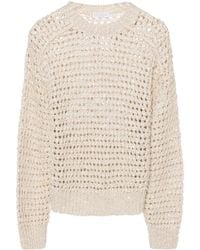 Brunello Cucinelli - Pullover Aus Lochstrick Mit Pailletten - Lyst