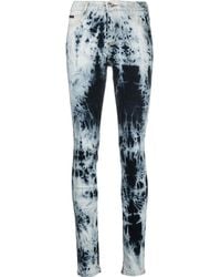 Philipp Plein - High-Waisted Acid-Wash Jeggings - Lyst