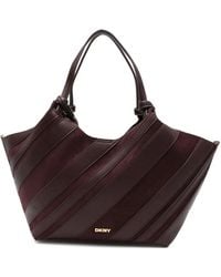 DKNY - Medium Paula Diagonal-Stripe Tote Bag - Lyst