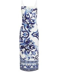 Dolce & Gabbana - Dg Exclusive Robe En Soie À Majoliques - Lyst