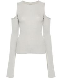 Rick Owens - Gerippter Pullover Mit Cut-Outs - Lyst