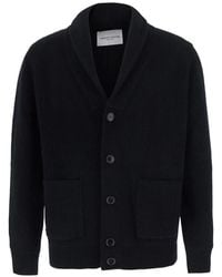 Roberto Collina - Shawl-Collar Ribbed-Knit Cardigan - Lyst