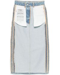 Vetements - Inside-Out Denim Midi Skirt - Lyst