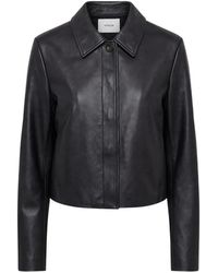 Vince - Leather Collared Cropped Jacket - Lyst