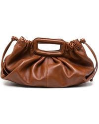 Maje - Gathered-Detailing Leather Clutch Bag - Lyst