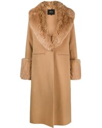 Maje - Manteau en laine mélangée à taille ceinturée - Lyst