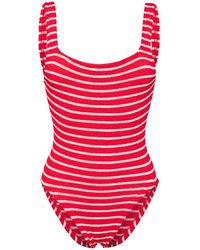Hunza G - Striped Seersucker Swimsuit - Lyst