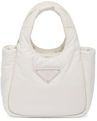 Prada - Small Padded Leather Tote Bag - Lyst
