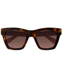 Gucci - Tortoiseshell-Effect Square-Frame Sunglasses - Lyst